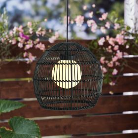 11'' 8 Lights Black PE Woven Pendant