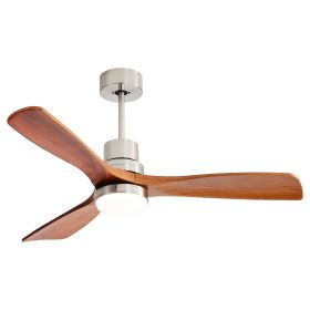 52' Ceiling Fan with Light Remote Control;  3 Wood Blade Modern Indoor Ceiling Fans with Noiseless Reversible DC Motor