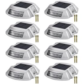 VEVOR Driveway Lights Solar Driveway Lights with Screw Solar Deck Lights Outdoor Waterproof Wireless Dock Lights 6 LEDs for Path Warning Garden W