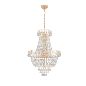 Golden Crystal Chandelier, Large Modern Luxury Chandelier, Suitable For Living Room, Dining Room, Bedroom, Hallway - No Bulb Unusable Platform - (Color: gold)