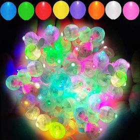 50PCS 9 Colors Balloon Light, Long Standby Time Mini Ball Light, Round LED Flash Lamp For Paper Lantern Balloon Party, Wedding, Birthday, Festiva (Color: Multicolor Flash)