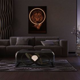 Lion Wall Art with LED Light (Style: LION-O)