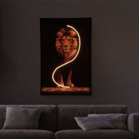 Lion Wall Art with LED Light (Style: LION-S)