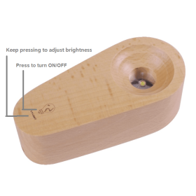 LED Wood Light Base (Style: LED BASE)