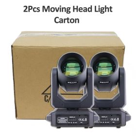 2Pcs/lot LED Moving Head Light 200W Beam+Spot+18 Rotating Prisms+Rainbow Effect Dj Stage Light Effect Light Disco Wedding Bar (Plug Type: UK Plug, Color: 2Pcs Carton Case)