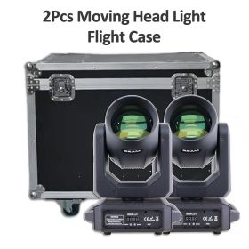 2Pcs/lot LED Moving Head Light 200W Beam+Spot+18 Rotating Prisms+Rainbow Effect Dj Stage Light Effect Light Disco Wedding Bar (Plug Type: UK Plug, Color: 2Pcs Flight Case)